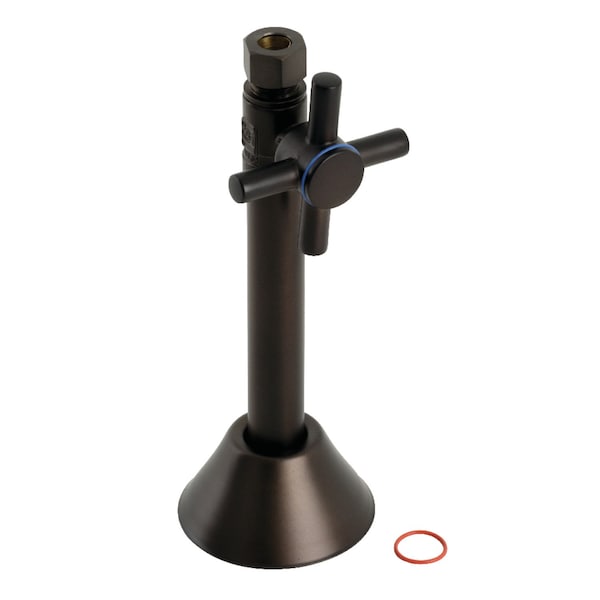 1/2" Sweatx3/8" O.D. Comp Straight Shut Off Valve W/5" Extension, Brnz